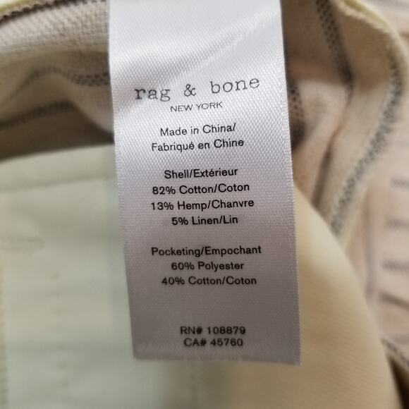 Rag & Bone NWT Women's Natural Stripe Ivy Stripe Culotte Wide Leg Pants Size 12 - Picture 11 of 11